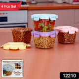 Plastic Food Storage Containers With Lid (4 Pcs Set - 500 ML Capacity)