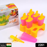 6 Pcs Set Kulfi Maker, Homemade PVC Ice Cream Maker Molds, Food Grade BPA Free Reusable Kulfi Mold Tray for Home & Kitchen (Pack of 1)