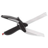 Stainless Steel 4 In 1 Clever Cutter, Black Smart Cutter is The Revolutionary 2-in-1 Knife and Cutting Board That Chops and Slices Your Favorite Foods in Seconds