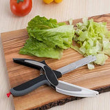 Stainless Steel 4 In 1 Clever Cutter, Black Smart Cutter is The Revolutionary 2-in-1 Knife and Cutting Board That Chops and Slices Your Favorite Foods in Seconds
