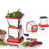 All In One Easy to use Stainless Steel with ABS Manual Chopper Cutter Onion Chilly Dry Fruit & Vegetable Cutter Chopper