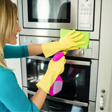 Heavy Duty Comfortable Rubber Hand Gloves, Household Cleaning, Gardening, Dishwashing, Kitchen Cleaning, Working, Painting, Pet Care, Medium, Yellow(1 Pair 98 Gm)