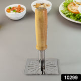 Kitchen Tools Wooden Handle Square Stainless Steel Potato Masher (1 PC)