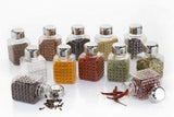 All New Square 16 Bottle Design 360 Degree Revolving Spice Rack Container Condiment Pieces Set Square Small Container