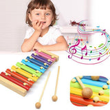 Wooden Xylophone for Kids Musical Instrument Piano Toy for Babies, Kids, Children's with 8 Note (Multicolor)