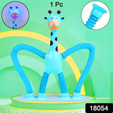 LED Telescopic Suction Cup Giraffe Toy, Shape Changing Telescopic Sensory Tubes Fidget Tubes Sensory, Fidget Toys for 3 to 10 Year Old Boys & Girls, Fun Birthday Gifts for Kids (Pack of 1)