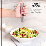 Stainless Steel Thumb Presser Salt and Pepper Grinder Tall Salt and Pepper Mill Shakers with Adjustable Coarseness &amp; Stylish Design for Grinding Salt and Black Pepper (1 Pc)