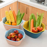 Kitchen Bowl Plastic Washing Bowl And Strainer Drainer Basket For Home & Kitchen Use