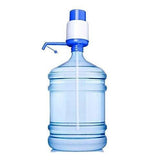 Manual Water Bottle Pump Drinking Water Pump Portable Manual Hand Press Dispenser Water Pump for Universal 2-5 Gallon Bottle Coolers (Blue/White)