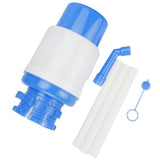 Manual Water Bottle Pump Drinking Water Pump Portable Manual Hand Press Dispenser Water Pump for Universal 2-5 Gallon Bottle Coolers (Blue/White)