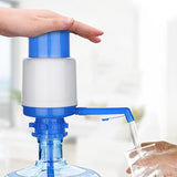 Manual Water Bottle Pump Drinking Water Pump Portable Manual Hand Press Dispenser Water Pump for Universal 2-5 Gallon Bottle Coolers (Blue/White)