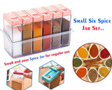 Kitchen Storage Plastic Spice Jars (6 Pcs 14x22x8cm Multicolor)
