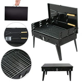 Stainless Steel Briefcase Style Barbecue Grill Toaster (Medium Black) Compact and Sturdy