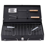 Stainless Steel Briefcase Style Barbecue Grill Toaster (Medium Black) Compact and Sturdy