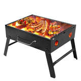 Barbeque Grill Set for Home Chicken Griller Barbeque Grill Briefcase, Portable Tandoori Grill for Home, Outdoor, Charcoal BBQ Grill(Black Carbon Steel)