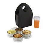 Steel Lunch Box Set (4 Pcs-Black)