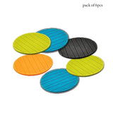 6 pcs Useful Round Shape Plain Silicone Cup Mat Coaster Drinking Tea Coffee Mug Wine Mat for Home(Multicolor)