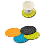 6 pcs Useful Round Shape Plain Silicone Cup Mat Coaster Drinking Tea Coffee Mug Wine Mat for Home(Multicolor)