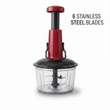 Manual Hand Press vegetable chopper with 6-Blade | Food cutting machine 650ml