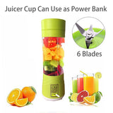 Rechargeable Hand Juicer, 6 Blade Portable Electric Mini USB Multi Color Bottle Blender, Fruit Juice Maker (Multicolor+ Protein Shaker)