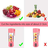 Rechargeable Hand Juicer, 6 Blade Portable Electric Mini USB Multi Color Bottle Blender, Fruit Juice Maker (Multicolor+ Protein Shaker)