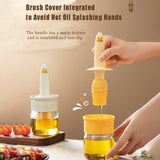 2 In 1 Oil Dispenser Bottle With Silicone Basting Brush  For Cooking Vinegar Sauce BBQ Grill Frying Baking  (1 Set)