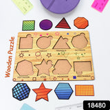 Wooden Puzzle Learning Educational Board of Triangles | Different Triangles Shape Puzzle Boards and Gift for Toddlers & Kids Puzzle for Early Childhood Development (1 Set / 28×20 Cm)