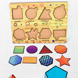 Wooden Puzzle Learning Educational Board of Triangles | Different Triangles Shape Puzzle Boards and Gift for Toddlers &amp; Kids Puzzle for Early Childhood Development (1 Set / 28×20 Cm)
