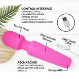 VivaTouch Personal Massager For Women.20+8 Vibration Modes, USB Rechargeable, Waterproof, Medical Grade Silicone , Handheld Electric Body Massager - Full Body Massager For Pain Relief.