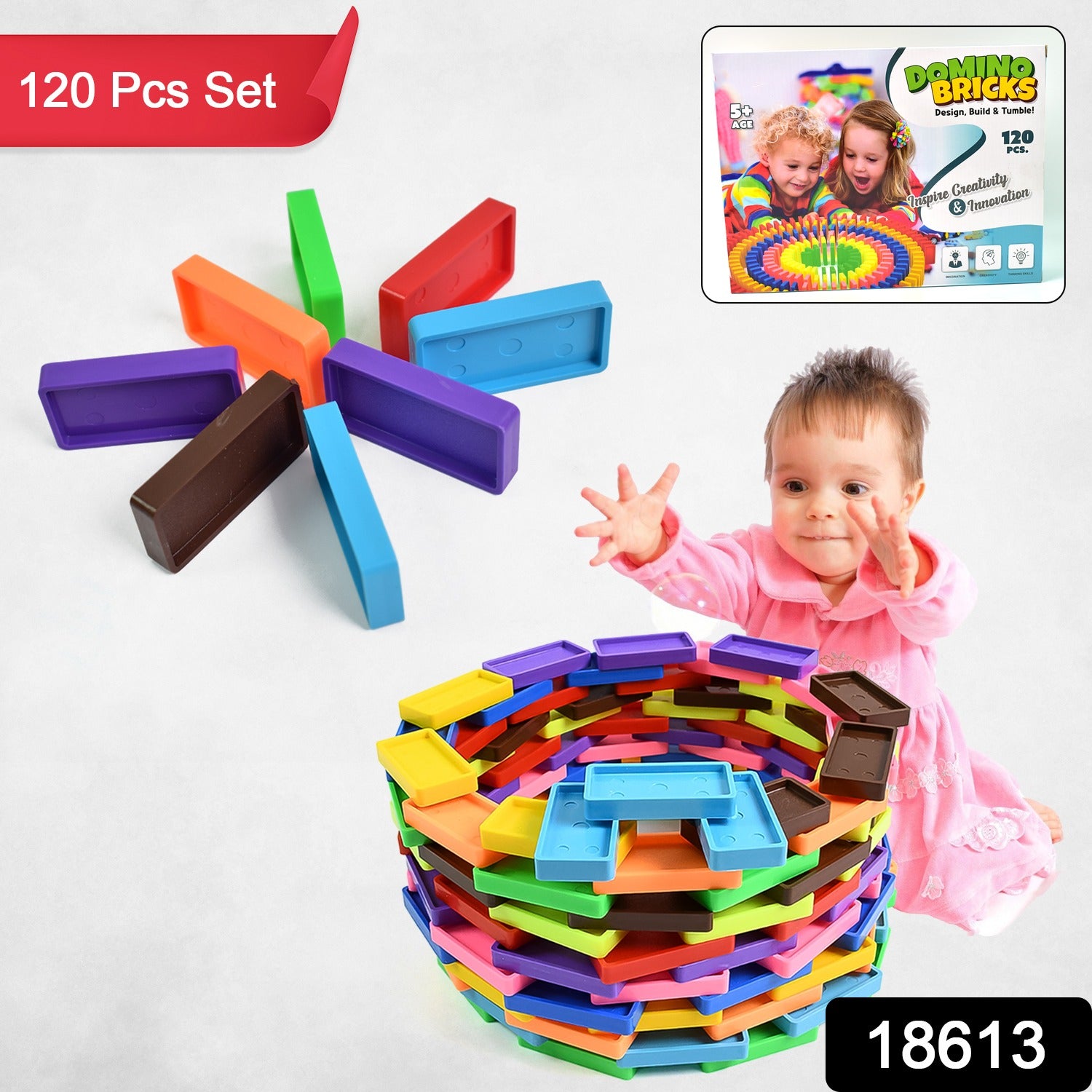 Jouet Domino Éducatif Précoce en Blocs de Construction Durables, Apprentissage pour Enfants 120 Pcs Domino Jouet Domino Éducatif Précoce en Blocs de Construction Durables, Apprentissage pour Enfants 120 Pcs Domino