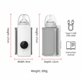 Cordless Baby Bottle Warmer, Electric Digital Temperature Control Travel Portable Rechargeable Breastmilk Formula Heater, Fast Heating LED Display