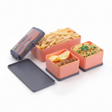 3 compartment plastic lunch box with detachable containers