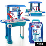 Premium Doctor Set Trolley Little Doctor Kids Toy Luggage Real Action Play Set with LED Light Instruments (1 Set)
