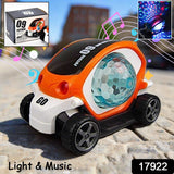 Plastic 360 Degree Rotating Stunt Car Toy for Kids - Bump and Go Action with 4d Lights and Music, Plastic Mini Car with Disco Ball (1 Pc Multicolor ,Battery Not Included)