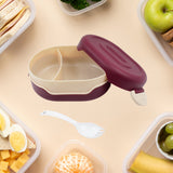 Lunch Box with 2 in 1 Spoon, 2 Compartment, Airtight Food Grade Tiffin Box For School Kids &  Adults, Leak Proof Office Diet Container With safety Lock
