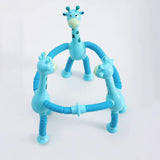LED Telescopic Suction Cup Giraffe Toy, Shape Changing Telescopic Sensory Tubes Fidget Tubes Sensory, Fidget Toys for 3 to 10 Year Old Boys & Girls, Fun Birthday Gifts for Kids (Pack of 1)