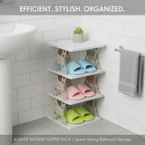“4-Layer Shoe Rack for Home – Adjustable Plastic Shoe Stand Organizer, Stackable Storage Shelf for Bedroom & Entryway, Multi-Purpose Durable Footwear Rack (4-Tier)”