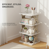 “4-Layer Shoe Rack for Home – Adjustable Plastic Shoe Stand Organizer, Stackable Storage Shelf for Bedroom & Entryway, Multi-Purpose Durable Footwear Rack (4-Tier)”