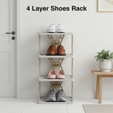 “4-Layer Shoe Rack for Home – Adjustable Plastic Shoe Stand Organizer, Stackable Storage Shelf for Bedroom & Entryway, Multi-Purpose Durable Footwear Rack (4-Tier)”