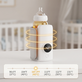 Cordless Baby Bottle Warmer, Electric Digital Temperature Control Travel Portable Rechargeable Breastmilk Formula Heater, Fast Heating LED Display