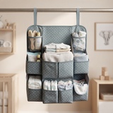 WK Hanging Baby Organizer for Wardrobe & Nursery – Multi-Pocket Baby Clothes, Diaper, Towel & Bottle Storage Organizer – Space Saving Baby Storage Bag (1 Pc)