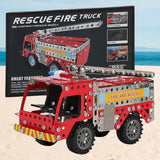 Metal DIY Fire Truck Building Blocks for Kids | Educational & Learning Blocks for Kids | Creative Mechanical Construction Engineering Kit 8+ (Fire Truck / 292pcs of truck tool / 1 Set)