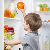 5776 Plastic Refrigerator Organizer Bins Set Of 2 Stackable Fridge Organizers With Handle Clear Organizing Food Fruit Vegetables Pantry Storage Bins For Freezer Kitchen Cabinet Organization And Storage (2 Pcs Set Mix Color)