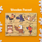 Wooden Puzzle Learning Educational Board of Bird | Different Bird Shape Puzzle Boards and Gift for Toddlers &amp; Kids Puzzle for Early Childhood Development (1 Set / 28×20 Cm)