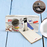 Stainless Steel Coconut Scraper With Wooden Base (1 PC)