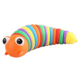 3D Rainbow Color Plastic SLUG Fidget Toys, Stress Relieving Toy, Sensory SLUG Toy Caterpillar Fidget Toys Stress Relief Gifts for Toddlers Kids Adults (1 PC)