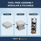 6-Layer Folding Shoe Rack – Easy to Assemble, Space-Saving Storage Shelf for Home , Kitchen & Garage