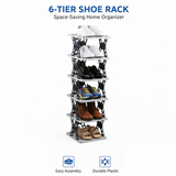 6-Layer Folding Shoe Rack – Easy to Assemble, Space-Saving Storage Shelf for Home , Kitchen & Garage