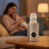 Cordless Baby Bottle Warmer, Electric Digital Temperature Control Travel Portable Rechargeable Breastmilk Formula Heater, Fast Heating LED Display