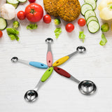 5 PCS Set Of Measuring Cups And Spoons Stackable Set With Silicone Handle
